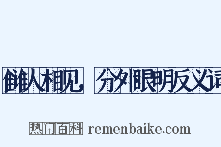 雠人相见，分外眼明反义词是什么意思的图片
